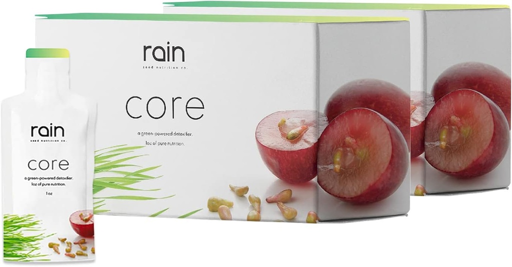 Rain - CORE Super Green Supplement - Nutrient-Packed Daily Greens in Easy-Sip Pouch - 1oz Per Serving - Convenient 2 Boxes (60 Count)