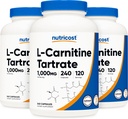 Nutricost L-Carnitina tartrat 500 mg, 240 capsule - 1000 mg per servire (3 flacoane)