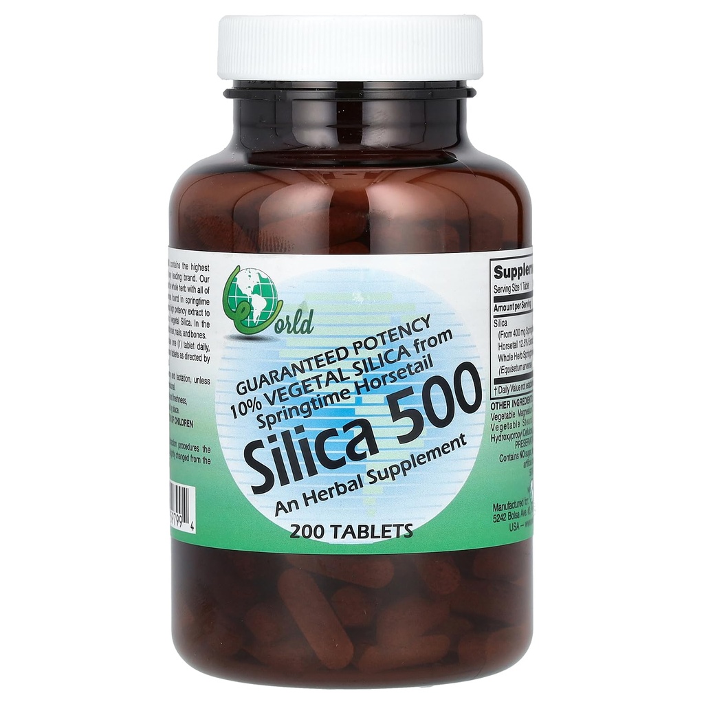World Organics Siliciu 500Mg Tabs 200