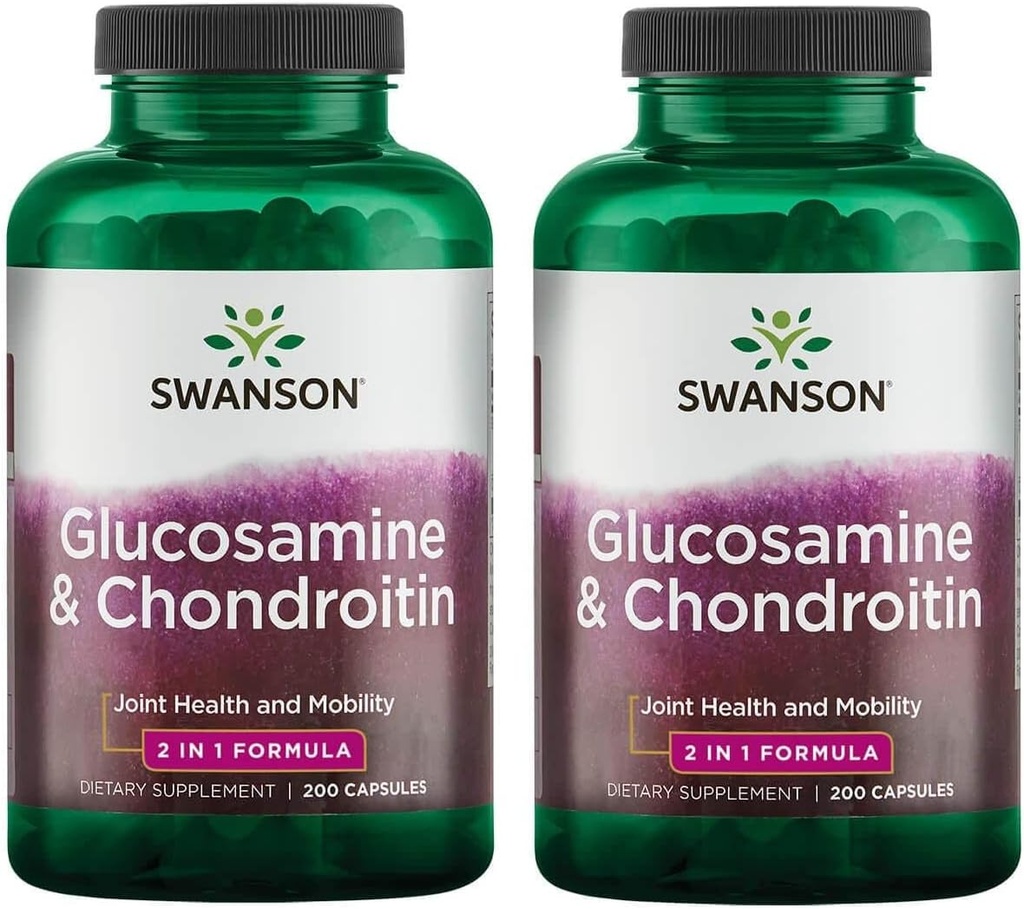 Swanson Glucosamină & Chondroitin Combo 500/250 Milligrame 200 Capsule (2 ambalaje)