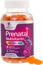 Vitamine prenatale pentru femei 1335mcg - Sarcina vitamine Gume cu acid folic, Vitamina A, C, D3, B12, B6 - Multivitamine prenatale Gummy pentru suport fetal, Gravidă & Nursing Femei - 120 gume