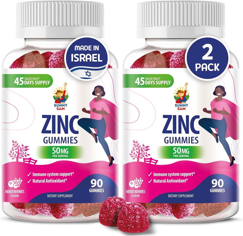 Gume de zinc pentru adulți - Guma de zinc masticabil pentru suport imunitar - puternic antioxidant natural non-GMO supliment pentru copii Bărbaţi Adulţi