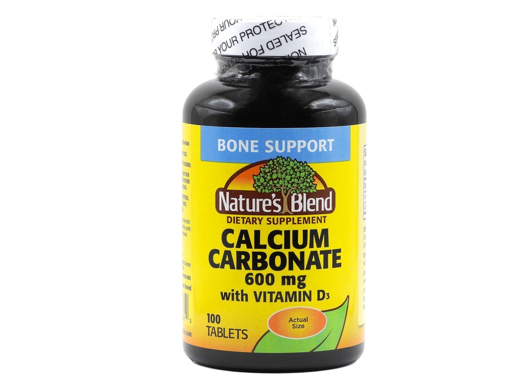 Blend carbonat de calciu 600 mg cu D3 400 UI 100 comprimate, (pachet din 1), 079854016819