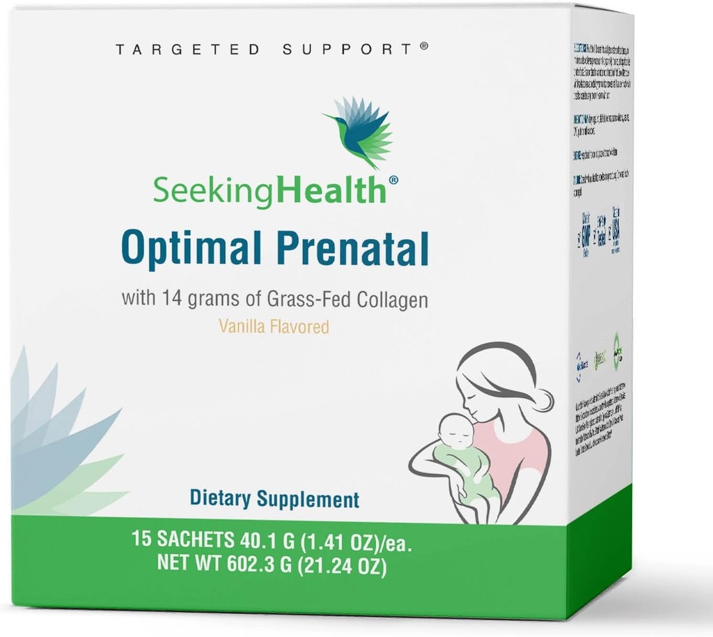 Cautarea sanatatii Optimal Prenatal cu colagen, Femeie: Multivitamine cu B12, L-5-MTHF, Choline, Suport de metilizare, Sustine Fertilitatea si Conceptia prin Sarcina si Alaptare (15 Serviri)