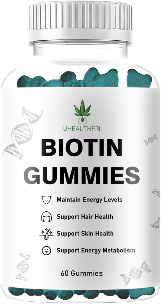 Gumă de mestecat biotin, păr, piele și unghii gume - Sprijină părul sănătos - Vitamine Vegan Biotin pentru femei și bărbați (1)