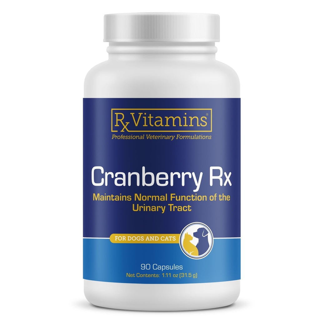 RX Vitamine capsule de cranberry - supliment de merişoare pentru câini şi pisici - Suporturi pentru tractul urinar Sănătate şi vezica urinară - Cat UTI Remedy şi Dog UTI Prevenire - Boost Immune Support - 90 conta