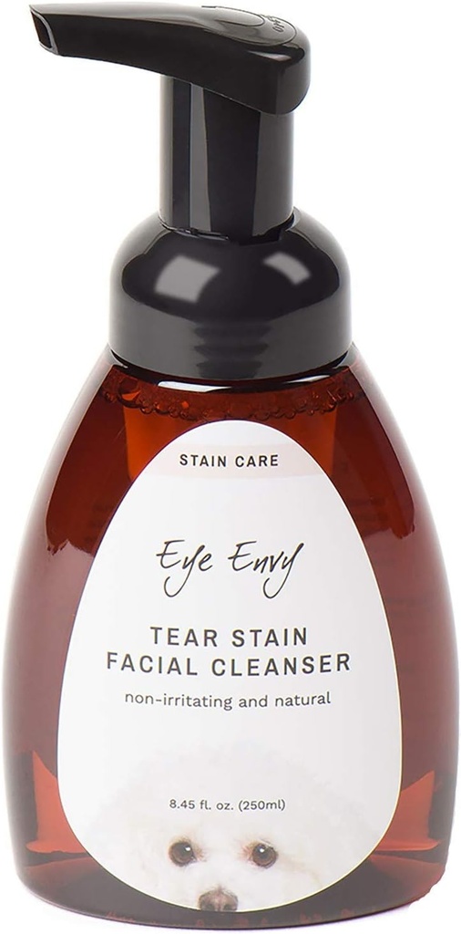 Eye Envy Tear Stain Cleanser facial pentru câini și pisici. Spală departe Crusty Eye Debris, Eye Boogers, Eye Descarcare. Formula de spumă fără lacrimi. Tratează cauza petelor. Toate-naturale. 8.45 fl oz.