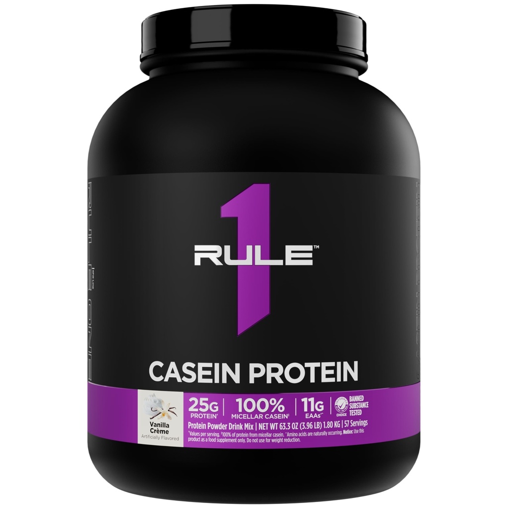 Regula 1 Proteină cazeină - 25g Proteină și 11g EAAS per servire de la Slow-Release Micellar Casein pentru recuperare peste noapte și livrare susținută între mese (4 lire*, Vanilla Crème)