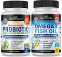 Puterea triplă Omega 3 Softgels ulei de pește (1 lună de aprovizionare) Plus 40 miliarde CFU supliment zilnic probiotic (1 lună de aprovizionare)