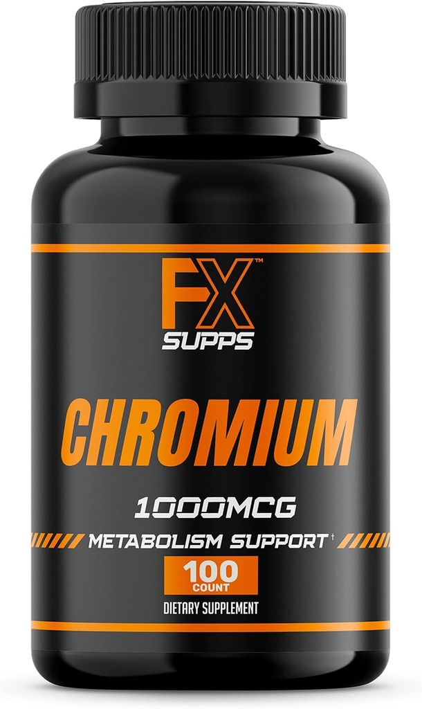 FX SUPPS Crom Polinicotinate 1000 mcg (100 capsule) Suplimente de management al greutății pentru bărbați și femei 