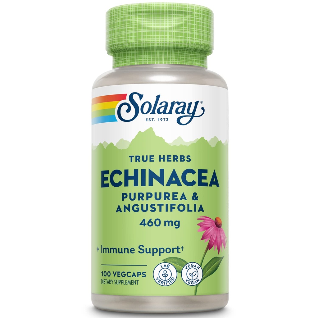 SOLARAY Echinacea Angustifolia & Purpurea Root, Veg Cap (Btl-Plastic) 660mg