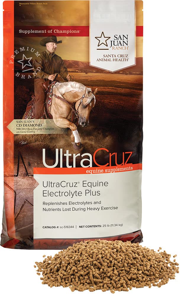 UltraCruz Equine Electrolyte Plus Supliment pentru cai, 25 lb, Pellet (93 ziua de aprovizionare),sc-51344