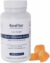 KeraFiber Professional Hair Vitamine Plus Gumies - Suplimente de crestere a parului Biotina - Vitamine de par Vegan cu zinc, Vitamine A, C, D, E, B6, B12 - Suporturi pentru cresterea parului, Piele & Nails - 60 Conte