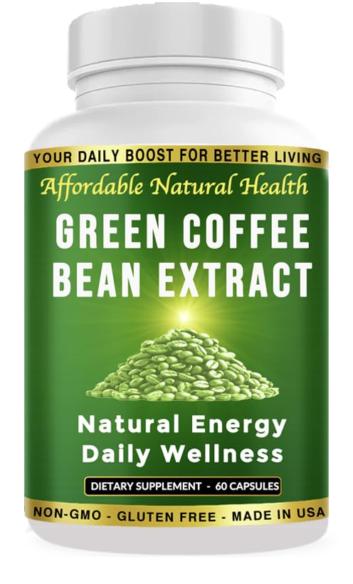 Heaven's Gate Green Bean Extract de cafea, 100% capsule pure de cafea verde, 50% Acid clorogenic, 10.000 mg, 60 capsule, 2 luni de aprovizionare, non-GMO și gluten gratuit, supliment tradițional de plante