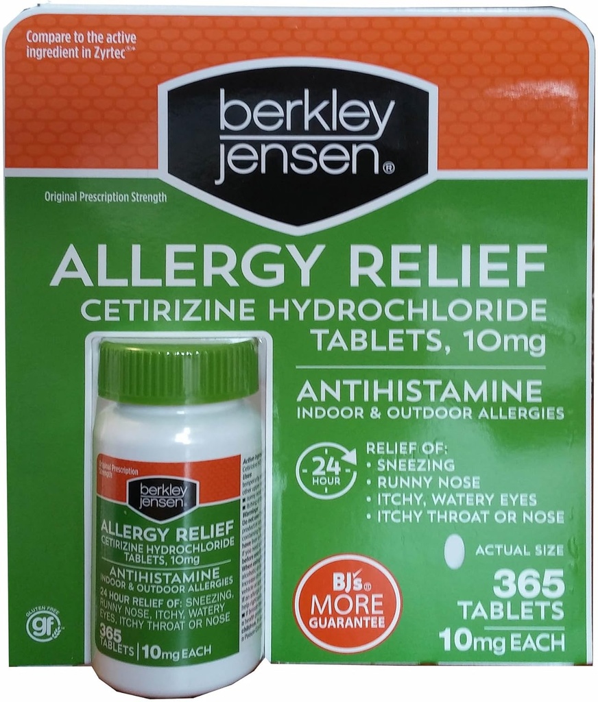 Berkley Jensen Allergy Relief, 365 CT.