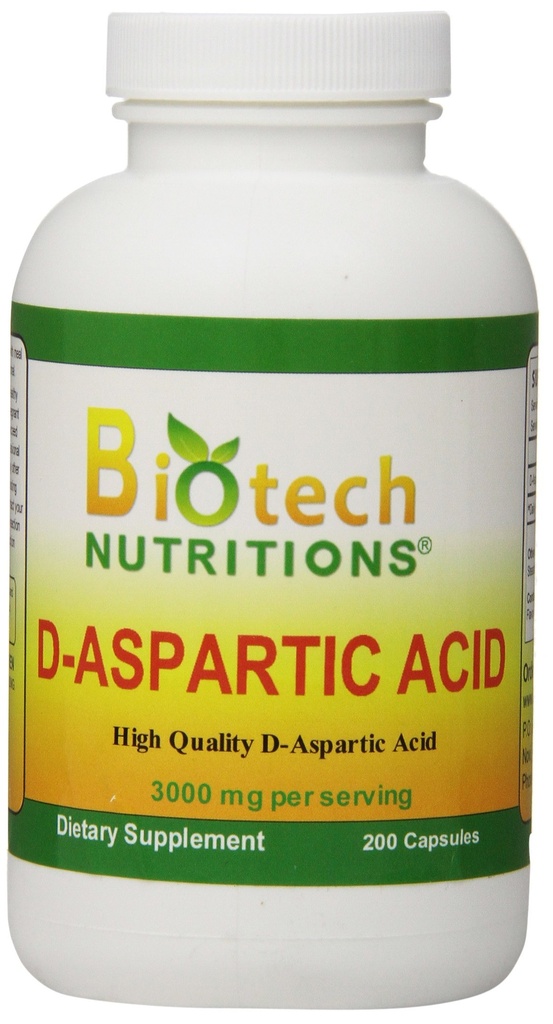 D-Aspartic Acid Dietary Supliment, 3000 mg., 200 Conte