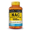 MASON NATURAL NAC N,Acetyl,L,Cysteine 500 mg, 2 luni de aprovizionare, suporta sanatatea celulara normala, boosterul sistemului imunitar pentru wellness general, 60 capsule