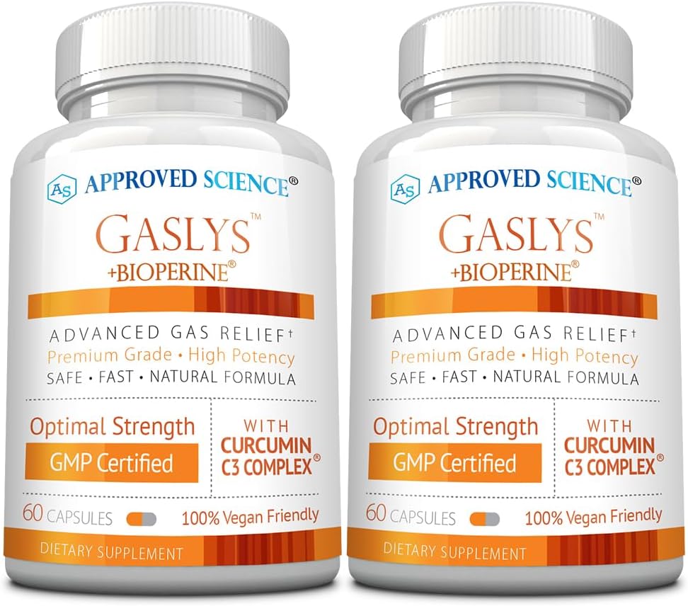 Science® GaslysTM - Soothe Digestive Tract, Alleviates Gas and Stomac Cramps - Artichoke Powder, Ginger, Fennel Seed - 60 Count - Pack of 2