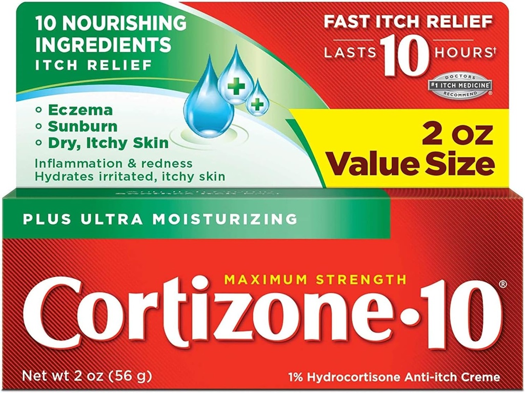 Cortizone-10 Plus Concentraţie maximă anti-Itch Creme 2 oz (Pachet de 2)