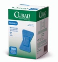 Curad Fingertip Bandaje adezive, Food Service Blue Bandage Detectabile, 100 Conte,Fingertip 1.75" x 2" (Pachetul poate varia)