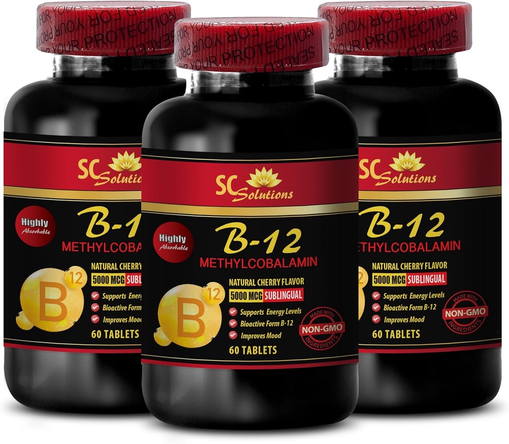 pastile de sprijin imunitar - METHILCOBALAMIN VITAMIN B-12 5000 - supliment anti imbatranire pentru femei, cele mai bune suplimente energetice, rezistenta la rezistenta, capsule de sprijin imun, vitamina b 12 metabolismul - 3 Bot 180