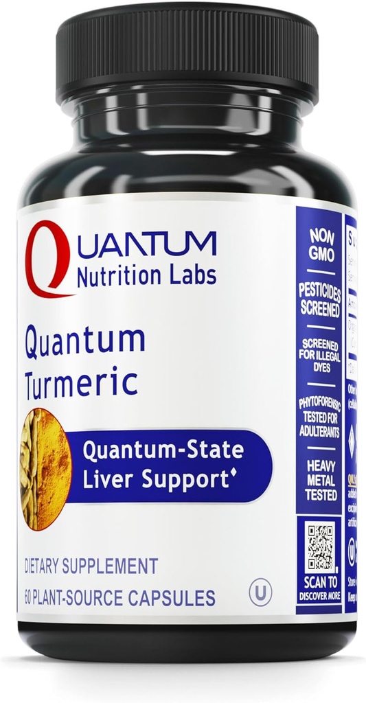 Laboratoare de nutritie cuantica Turmeric - Capsule Turmerice, Supliment Curcumina Turmerica, Suport Ficat, 500 mg Curcuma Per Capsule - 60 Capsule vegetariene