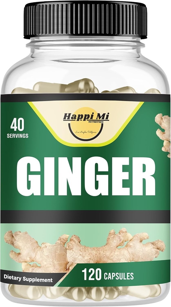 Capsule de ghimbir Root Made with organic Ginger Root Powder 2500mg per Serving, 120 legume capsule 40 Serviri