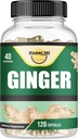Capsule de ghimbir Root Made with organic Ginger Root Powder 2500mg per Serving, 120 legume capsule 40 Serviri