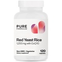 PureFormulas extra Putere Red Yeast Rice 1200 mg cu CoQ10 100mg, Citrinin-Free, non-GMO, Gluten-Free, 120 capsule (2 luni de aprovizionare)