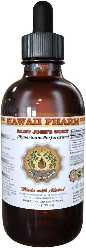 Hawaii Pharm Saint John's Wort (Hypericum Perforatum) Extract lichid Tincture 4 Oz (120ml)
