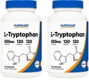 Nutricost L- Tryptofan 500 mg, 120 capsule (2 flacoane)