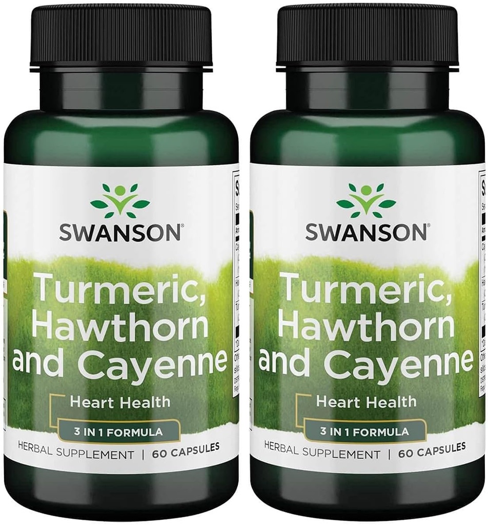 Swanson Full Spectrum Turmeric Hawthorn & Cayenne 60 Capsule (2 ambalaj)