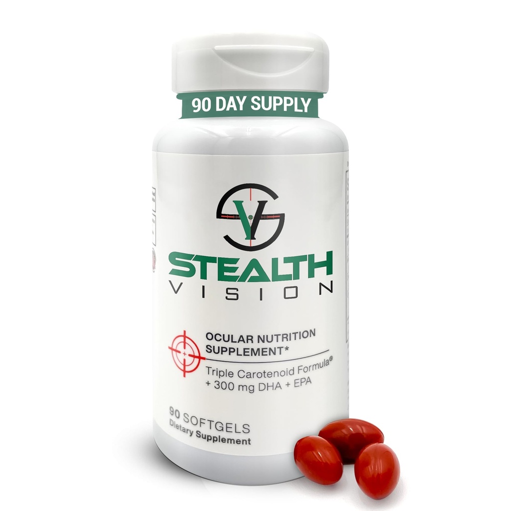 Stealth Vision Eye Vitamina, Ochi Supliment cu luteina, Zeaxantină, și Meso-Zeaxanthin, non-GMO Vitamine pentru sănătatea ochilor pentru adulți, Viziune esențială pentru sprijinul ochi complet (90 softgels)