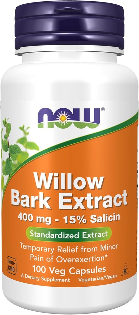 ACUM alimente Suplimente, Barca de salcie alb 400 mg cu 15% salicin, Extract standardizat, 100 Veg capsule