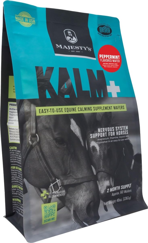 Majestate Kalm Horse/Equine Peppermint Wafers 60 Day Supply