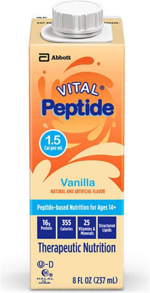 1.5 Cal, 24 Count, Complete, Formula nutritie echilibrata pentru vârstele 14+ cu conditii GI, cu 16g proteine si prebiotice, pentru alimentarea orala sau tub, Vanilie, 8-fl-oz Cutie