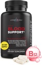 Livingood Daily Iron Supplement for Women & Men, Formula de suport sanguin cu fier Chelated, B12, Vitamina C, Zinc & Folate, Vegan, Non OMG, Gluten Free, Allergen Free, 30 Capsule