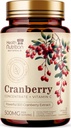 Pastile de cranberry Supliment 25.000 mg - Fresh Cranberry Echivalent extract de praf cu vitamine C & E - Urinary Tract Health Support, Cran Berry Fruit, Sugar Free Formula, îmbuteliat în Statele Unite ale Americii - 60 capsule
