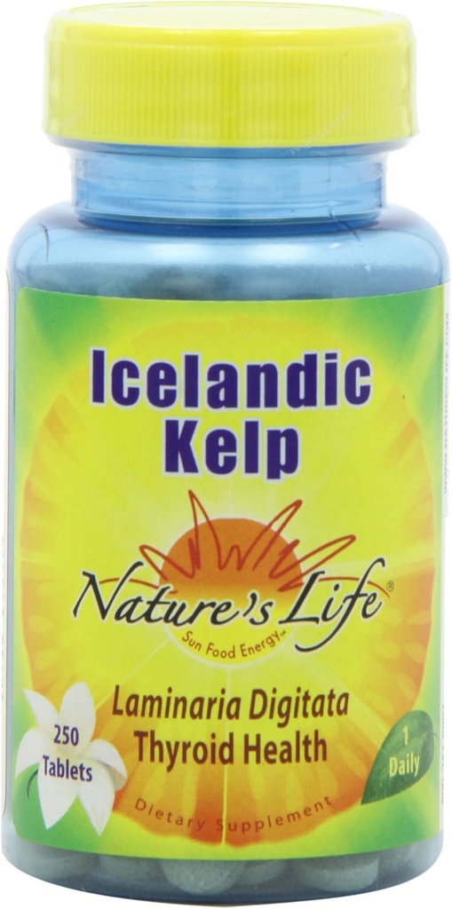 Natura's Life Kelp, Islandez, 41 Mg, Laminaria Digitata, 250 comprimate, (Pachet de 2)