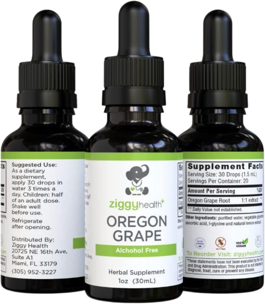 Premium Organic Oregon Root Tinctură - Extract fără alcool, 1 oz 
