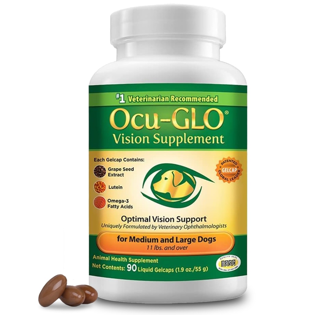Ocu-GLO pentru câini de talie medie până la mare, 11 + lb, 90 Conte