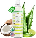 USDA Certified Organic Aloe Vera Gel 12 oz - 100% Pure, Cold Presed, Hand Harved, Infuzat cu nucă de cocos, Lime & Verbena Uleie esențiale, Chimic-Free - Skin & Hair Care, Made in USA