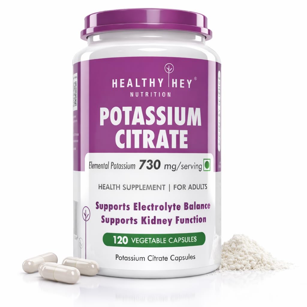 HealthyHey Nutriție Citrat de potasiu 730mg - Capsule vegetale 120 Număr de (Pachet de 1)
