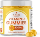 Calm de wellness Vitamina D Gumies pentru adulți, vitamina D3 Gummy, vitamine pentru os și sistemul imunitar de sprijin, aromă de lamaie, 30 Conte