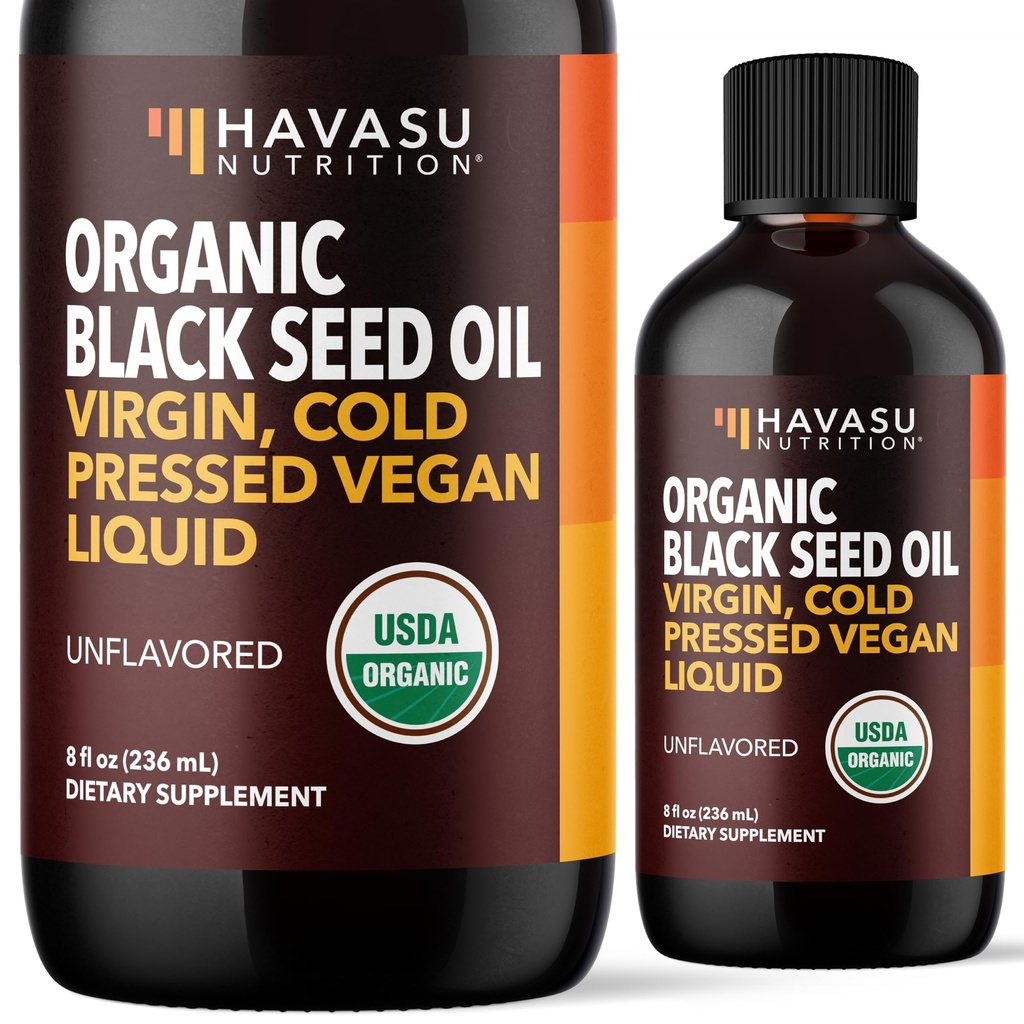 Organic Black Seed Ulei de semințe de rece presat lichid - Black chimin Supliment pentru funcția sistemului imunitar, suport digestiv, Hair Nourishment & Sănătate generală - 8 Fl Oz - Nearomat, Non-GMO, Vegan