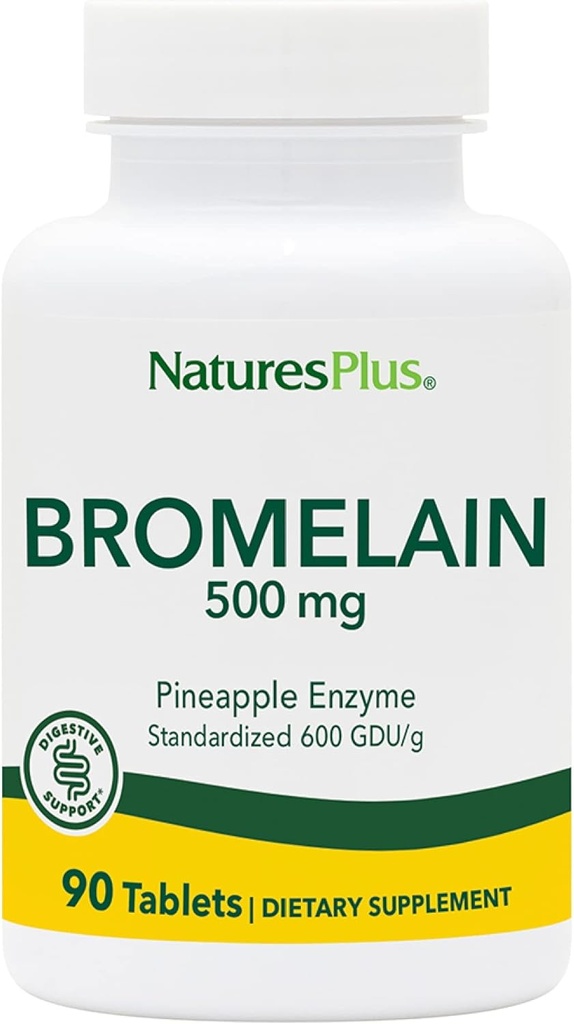 Naturals Plus Bromelain - 500 mg, 90 comprimate vegetariene - Suplimentul natural de enzime  Proteolitice - gluten-free - 90 Servings