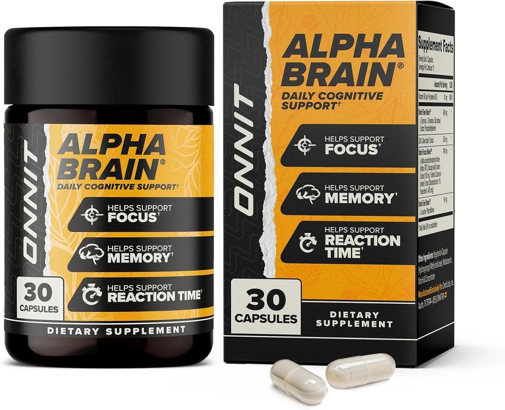 ONNIT Alpha Brain Nootropic Creier Supliment pentru bărbaţi şi femei, IGENTM non-GMO testat 
