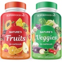 Superalimente MD Fructe si legume Supliment - alimente întregi naturale Superfoods - cu Aloe Vera - Soy Free- 90 Conte (Pachet de 2)
