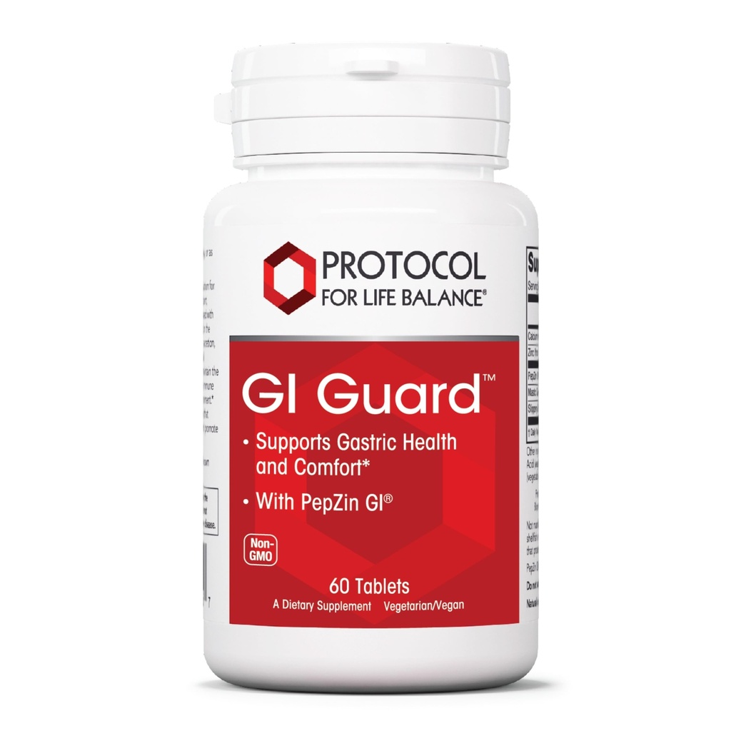 PROTOCOLUL PENTRU BALANCE VIATA GI Guard - pentru Gastric Health & Comfort - cu PepZin GI - pentru Digestive Gut Health - Non-GMO & Vegan - 60 comprimate