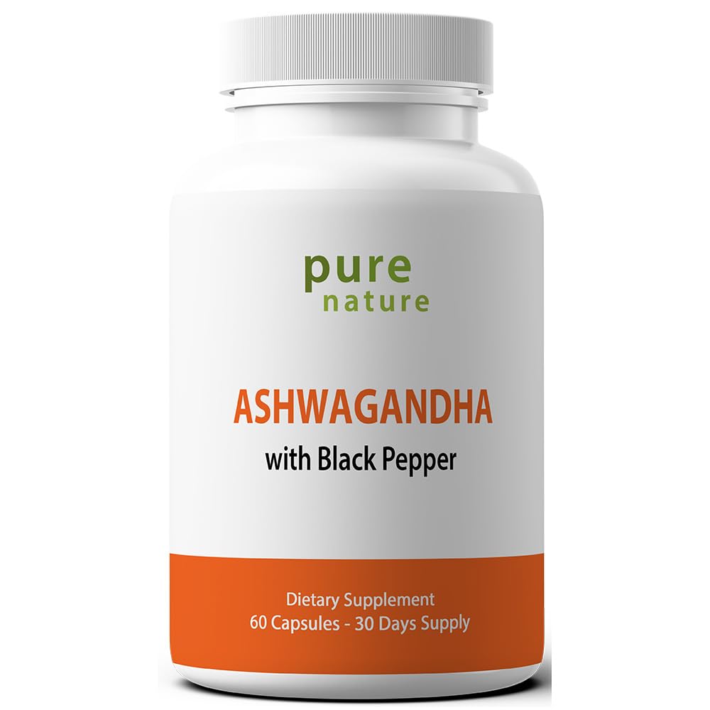 PureNature Ashwagandha cu extract de piper negru 60 Capsule vegetale